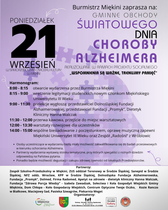 Miękinia świętuje Światowy Dzień Choroby Alzheimera